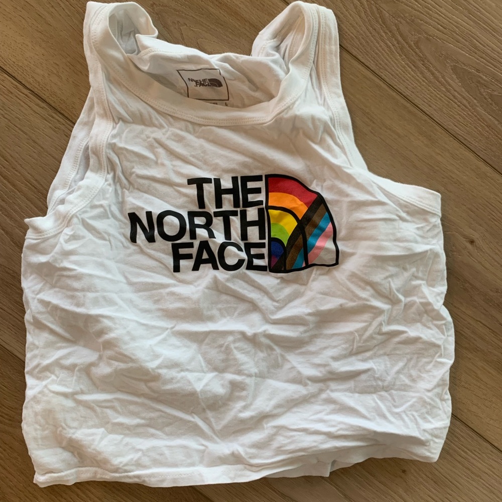 The North Face White Sleeveless Crop Tank Top